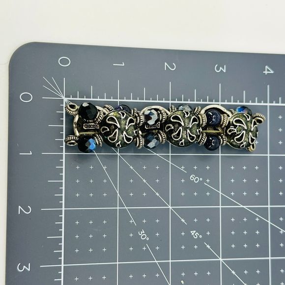 Chicos Bracelet Enamel AB Beaded Stretchy Silver Tone Costume Jewelry - Picture 4 of 6